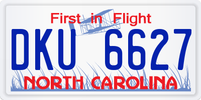 NC license plate DKU6627
