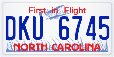 NC license plate DKU6745