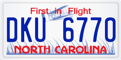 NC license plate DKU6770