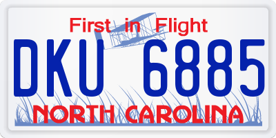NC license plate DKU6885