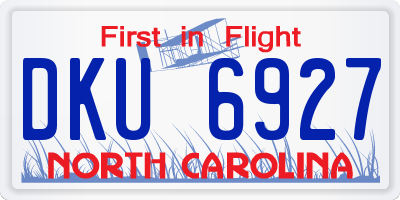 NC license plate DKU6927