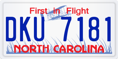 NC license plate DKU7181