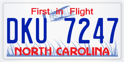 NC license plate DKU7247