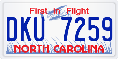 NC license plate DKU7259
