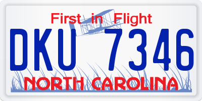NC license plate DKU7346
