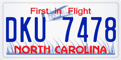NC license plate DKU7478