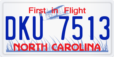 NC license plate DKU7513