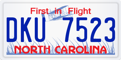 NC license plate DKU7523