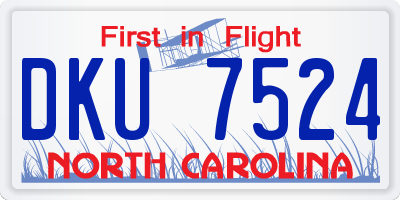 NC license plate DKU7524
