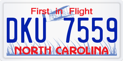 NC license plate DKU7559