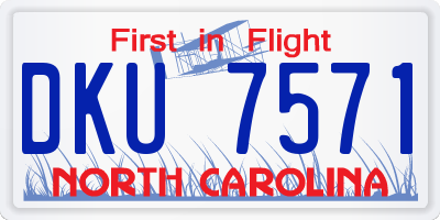 NC license plate DKU7571
