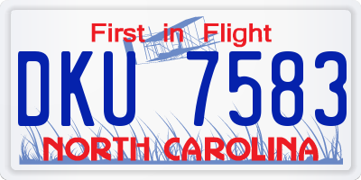 NC license plate DKU7583