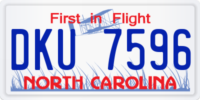 NC license plate DKU7596