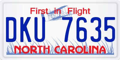 NC license plate DKU7635