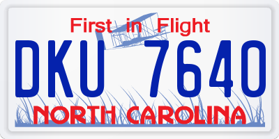 NC license plate DKU7640