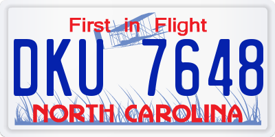 NC license plate DKU7648