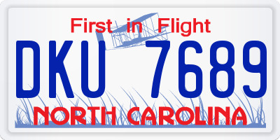 NC license plate DKU7689