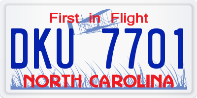 NC license plate DKU7701
