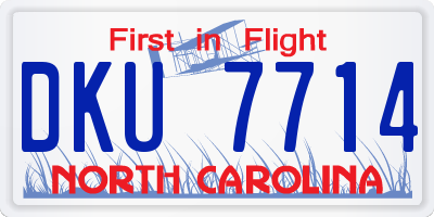 NC license plate DKU7714