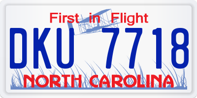 NC license plate DKU7718
