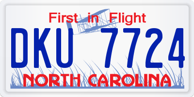 NC license plate DKU7724