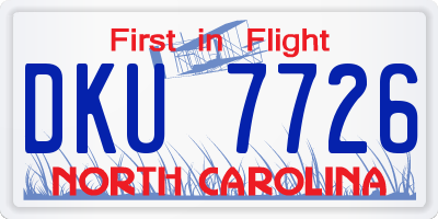 NC license plate DKU7726