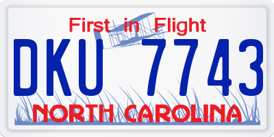 NC license plate DKU7743