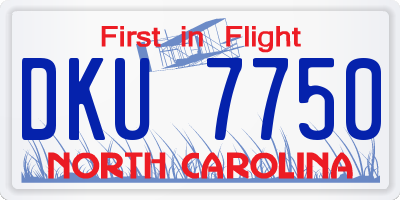 NC license plate DKU7750