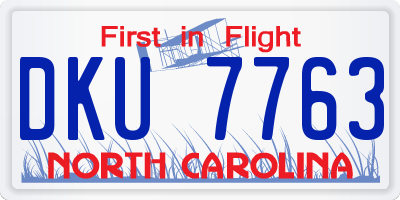 NC license plate DKU7763