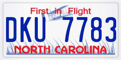 NC license plate DKU7783