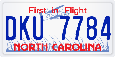 NC license plate DKU7784