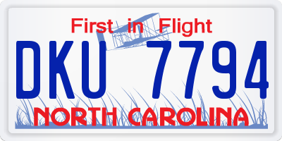 NC license plate DKU7794