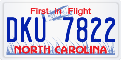 NC license plate DKU7822