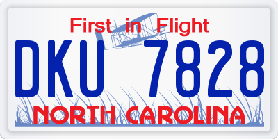 NC license plate DKU7828