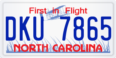 NC license plate DKU7865