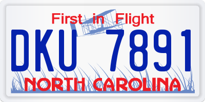 NC license plate DKU7891