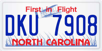 NC license plate DKU7908