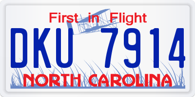 NC license plate DKU7914