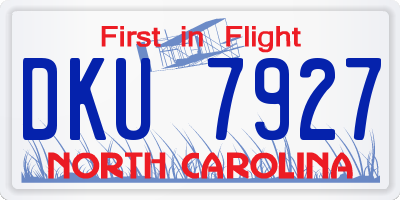NC license plate DKU7927