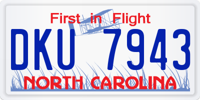 NC license plate DKU7943