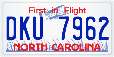 NC license plate DKU7962