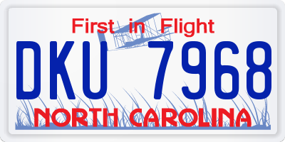 NC license plate DKU7968