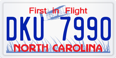 NC license plate DKU7990