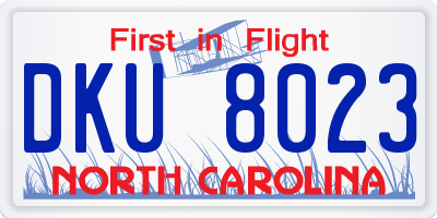NC license plate DKU8023