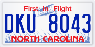 NC license plate DKU8043