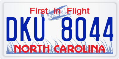 NC license plate DKU8044