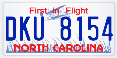 NC license plate DKU8154