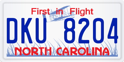 NC license plate DKU8204
