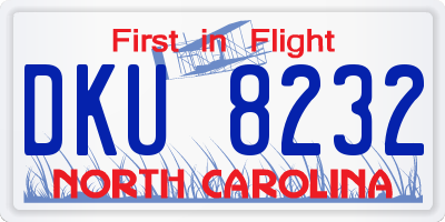NC license plate DKU8232
