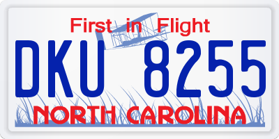 NC license plate DKU8255